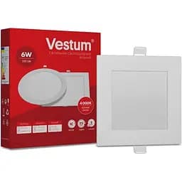 Квадратный светодиодный встраиваемый светильник Vestum 6W 4000K 220V 1-VS-5202