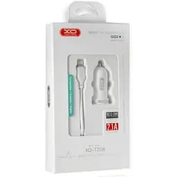 Автомобільний зарядний пристрій XO TZ08 2.1A/2 USB Lightning Cable White - мініатюра 2