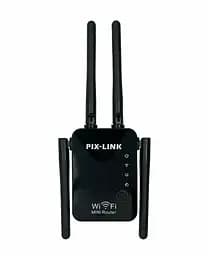 Ретранслятор-маршрутизатор Pix-Link X300R4 300Мбит/с 2.4 ГГц Черный (XNRWSW020403W 5542)
