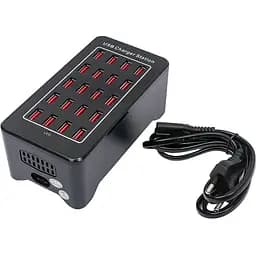 Зарядна станція ILEPO багатопортова на 20 USB портів 100 Вт / мережевий мультизарядний пристрій (19013)