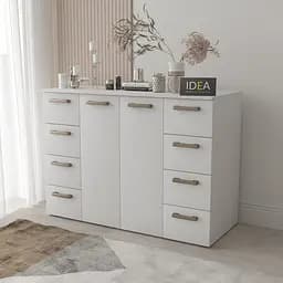 Комод на 8 шухляд з дверима Idea ТКБ-379 Білий