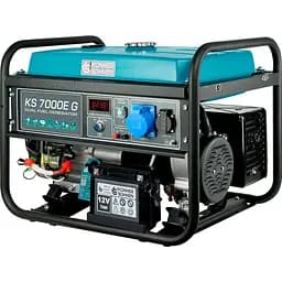 Генератор Синхронний KonnerSohnen KS 7000E G, 230В, 5.5кВт, електростартер, 77.2кг / 5000 Вт / Газ + бензин (KS7000EG) - мініатюра 4