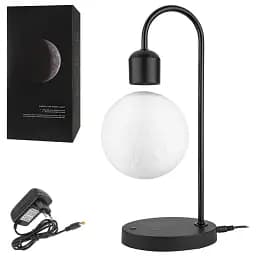 Лампа настільна декоративна левітуюча Луна з бездротовою зарядкою