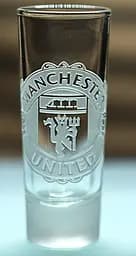 Стеклянная рюмка 60мл ФК Манчестер Юнайтед FC Manchester United с гравировкой подарок футбольная стопка