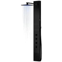 Душова панель Corsan Neo black LED S060MBLLED, Чорний матовий - мініатюра 6