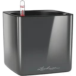 Вазон Lechuza Cube Glossy 16 антрацит (13521)