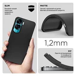 Чехол-накладка для смартфона Honor 90 Lite, противоударный, силиконовый, термополиуретановый (ТПУ), с защитой камеры и корпуса, черный, защита всего корпуса, ArmorStandart (ARM73691) - мініатюра 3
