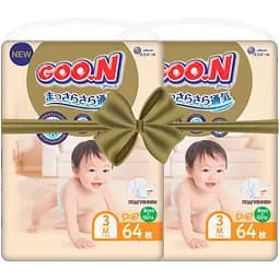 Подгузники на липучках Goo.N Premium Soft 3 (7-12 кг), 128 шт. (2 уп. х 64 шт.)