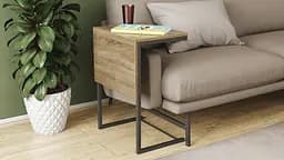 Стіл журнальний приставний Террі Комбо Ferrum-decor 345x662x440 Чорний метал ДСП Дуб Сонома Трюфель 16 мм (FRD-105140)