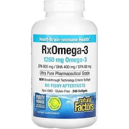 Омега-3 Natural Factors RxOmega-3, 1260 мг 240 гелевих капсул