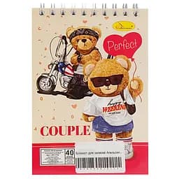 Блокнот для записей "Perfect couple" А6 Апельсин АП-1711-5, 40 листов, пружина сверху