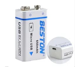 Акумулятор крона Beston 650mAh 9V Li-ion microUSB - мініатюра 2