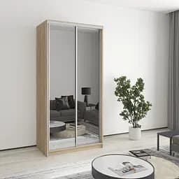 Шафа-купе дводверна MebelStar Стандарт AL 2 Дзеркала 100x60x210 см Дуб сонома (MBS-2531)