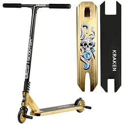 Самокат трюковий Best Scooter з пегами Чорно-золотистий 000254845