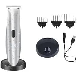 Машинка для стрижки волосся XPRO KM-6038 професійна акумуляторна з насадками вологозахищена сіра (40962-KM-6038)