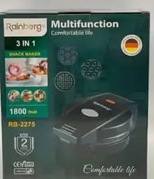Мультимейкер Rainberg RB-2275 3в1 з формами для пончиків вафель та печива 1800 Вт - мініатюра 8