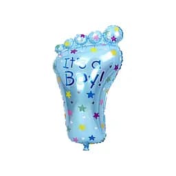 Шар воздушный фольгированный (45 см) Детские ножки голубая