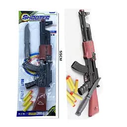 Автомат іграшковий м’які шари-присоски 6 шт для ігор дітей (168-2)