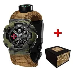Наручные часы мужские 005AGSU ЗСУ Паракордный ремешок Khaki + Коробка Patriot acs0031047