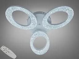 Сучасна стельова LED люстра Diasha 5607/3WH біла з пультом і димером 33W 50 см до 13 м2