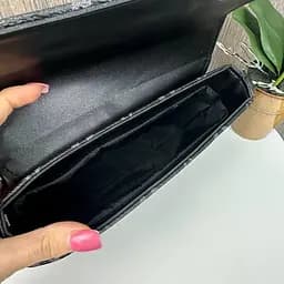 Сумка жіноча через плече крос-боді чорна маленька стильна - мініатюра 6