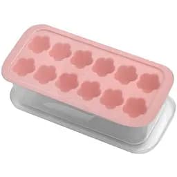 Форма для льда Stenson R92456 с контейнером розовая (35513)
