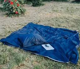 Комплект постельного белья Сатин Black Sea темно-синий - двуспальный