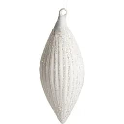 Ялинкова скляна прикраса Amadeus у вигляді бурульки білого кольору висота 13 см (158791)