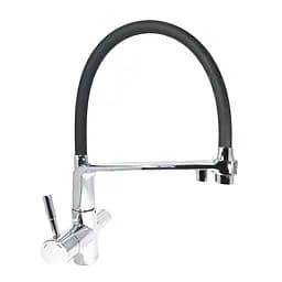 Смеситель для кухни с подключением фильтра черный/хром шпилька Ø35 Gappo 1/8 G4398-7 Черный матовый