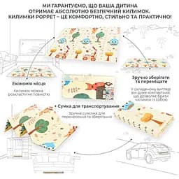 Дитячий двосторонній складний килимок Poppet Весела вулиця та Цифрові звірята 200x180x1 см (PP037-200) - мініатюра 15