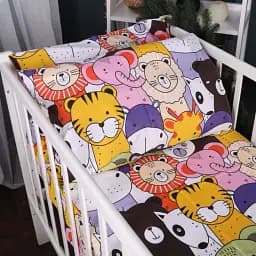 Простирадло MirSon Kids Time 17-0674 Rainbow Zoo 70х190 см на резинці бязь висота 10 см (2200010185935) - мініатюра 2