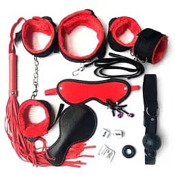 Комплект для BDSM ігор на 10 предметів One Size червоний