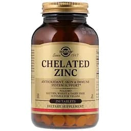 Хелат цинка Solgar Chelated Zinc 250 таблеток