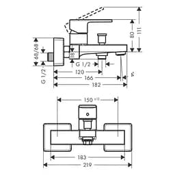 Змішувач для ванни Hansgrohe Vernis Shape 71450000 хром - мініатюра 2