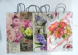 Пакет подарочный "Весенний букет" 5025 цветной, большой вертикальный 25 х 39 х 8см Микс