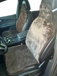 Накидка на сидіння в автомобіль з вовни 1 шт. коричнева - мініатюра 4