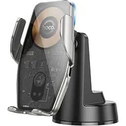 Автодержатель с беспроводной зарядкой Hoco HW27 Traveler Black Metal Gray [151326]