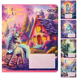 Упаковка зошитів ZiBi Kids Line Unicorn 12 аркушів в лінію 25 шт. (ZB25.1752L)
