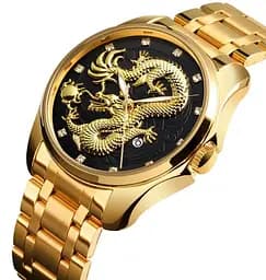 Наручний годинник Skmei 9193 Gold Black, 9193GDBK (18395) - мініатюра 2