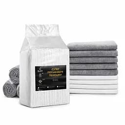 Пелюшки для собак Пухнасте Щастя 60х60 см з бамбуковим вугіллям 30 шт. Чорні