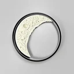 Настінно-стельовий світильник з імітацією напівмісяця на 3 режими Ø 42 см Line F Арт. W138-420 BK