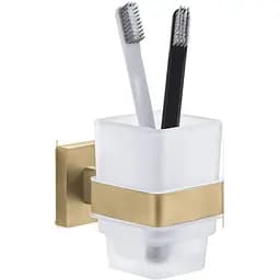 Склянка для зубних щіток VBI Jupiter brushed gold VBI-040604BG золотий