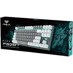 Клавіатура Aula F3287 Keycap KRGD Blue Switch UA White/Grey (6948391240688) [90997] - мініатюра 6