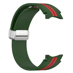 Ремінець для Samsung Galaxy Watch 4 40mm - зелено-червоний ширина кріплення 20мм силікон Watchbands Cls-line (W19-6WB39441173) - мініатюра 2