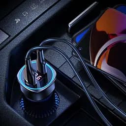 Адаптер автомобільний USAMS 95w Dual Ports Fast Car Charger US-CC146 C26 2 виходи - мініатюра 4