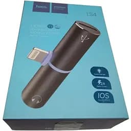 Перехідник конвертер Hoco LS4 - Lightning на Lightning + 3.5мм аудіо