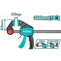 Струбцина Total THT1340602 быстрозажимная 63 х 300 мм 60 кг
