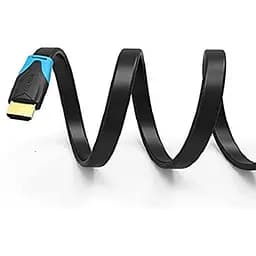 Плоский кабель HDMI Vention HDMI 2.0 кабель PVC Upgrade чорний в обплетенні 0.5 м (AAKBD) - мініатюра 2
