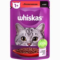 Влажный корм для кошек Whiskas говядина в соусе 85 г