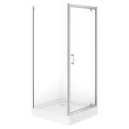 Душевая кабина Cersanit Brasco 90x90 см квадратная распашная прозрачное стекло на мелком поддоне хром S601-231, прозрачный, хром